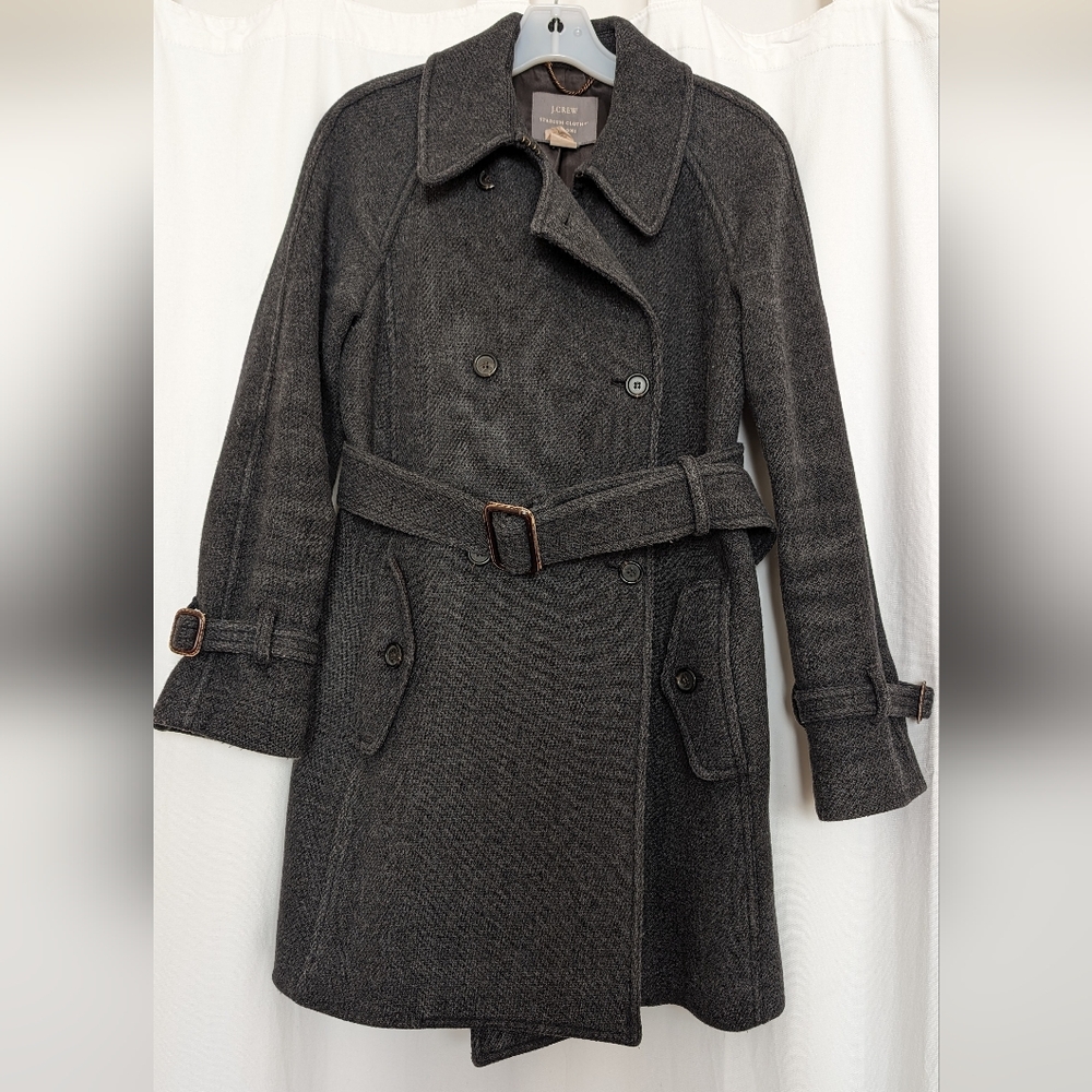 J.crew size 6 charcoal grey wool coat